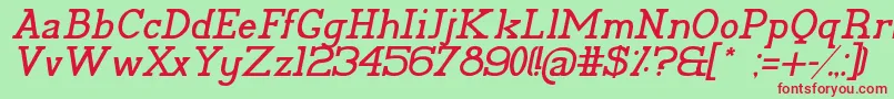 PelidaItalic Font – Red Fonts on Green Background