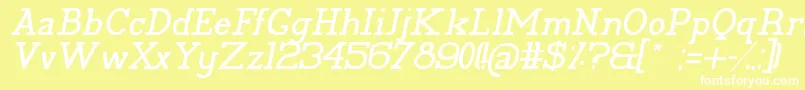 PelidaItalic Font – White Fonts on Yellow Background