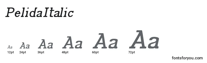 Größen der Schriftart PelidaItalic