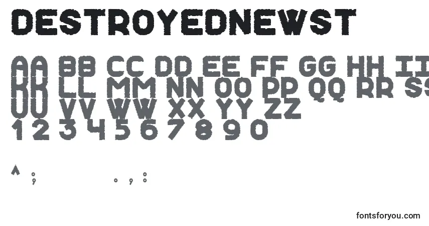 DestroyedNewSt Font – alphabet, numbers, special characters