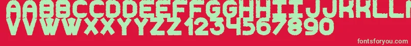 DestroyedNewSt Font – Green Fonts on Red Background