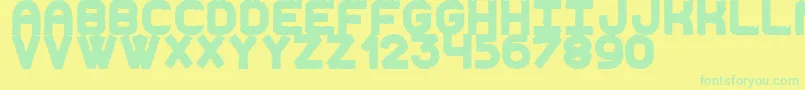 DestroyedNewSt Font – Green Fonts on Yellow Background