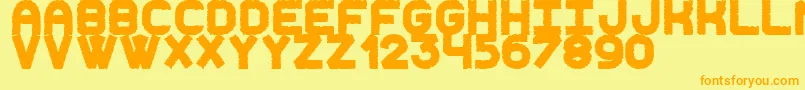 DestroyedNewSt Font – Orange Fonts on Yellow Background