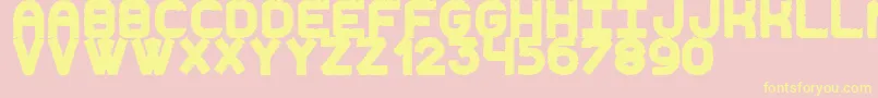 DestroyedNewSt Font – Yellow Fonts on Pink Background