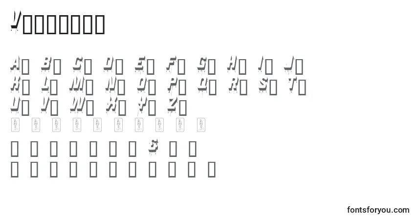 Schriftart Venerada – Alphabet, Zahlen, spezielle Symbole