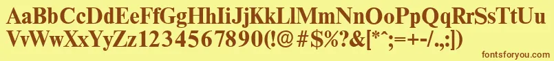 ThamesserialBold Font – Brown Fonts on Yellow Background