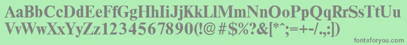 フォントThamesserialBold – 緑の背景に灰色の文字