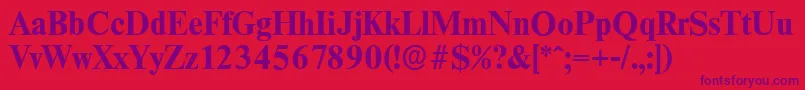 ThamesserialBold-Schriftart – Violette Schriften auf rotem Hintergrund