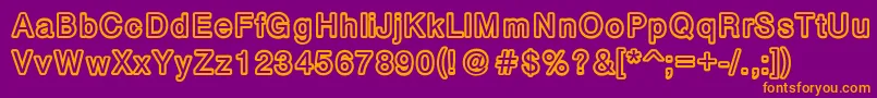 CarbonoPw-Schriftart – Orangefarbene Schriften auf violettem Hintergrund