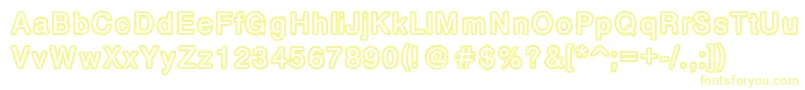 フォントCarbonoPw – 白い背景に黄色の文字