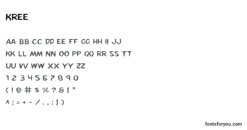 Schriftart Kree – Alphabet, Zahlen, spezielle Symbole