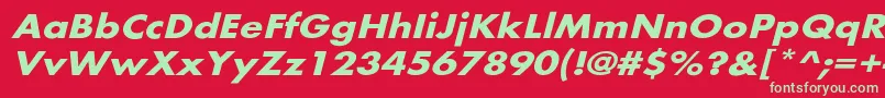 Czcionka BelmarextoblBo – zielone czcionki na czerwonym tle