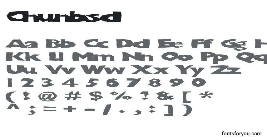 Schriftart Chunbsd – Alphabet, Zahlen, spezielle Symbole