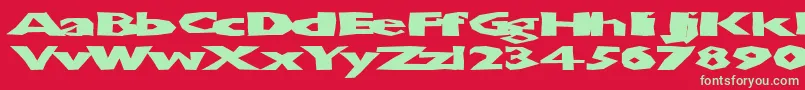 Chunbsd Font – Green Fonts on Red Background