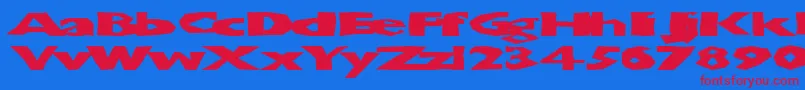 Chunbsd Font – Red Fonts on Blue Background