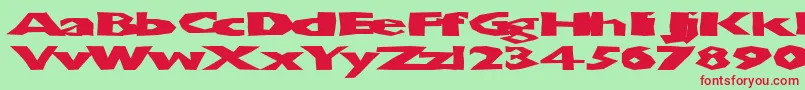 Chunbsd Font – Red Fonts on Green Background