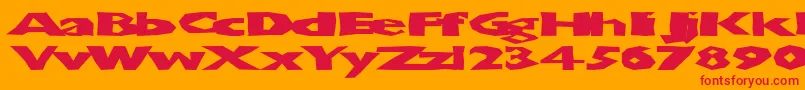 Chunbsd Font – Red Fonts on Orange Background