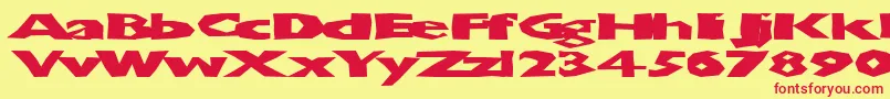 Chunbsd Font – Red Fonts on Yellow Background