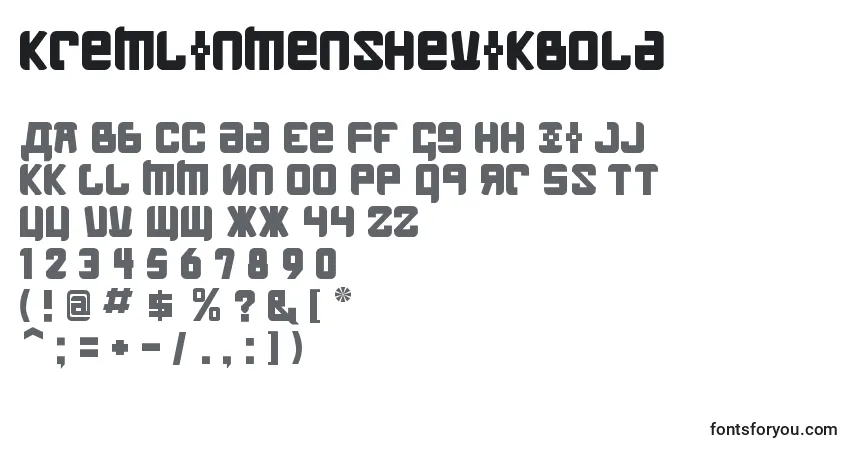 A fonte KremlinMenshevikBold – alfabeto, números, caracteres especiais
