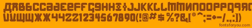 Weitere Informationen zur KremlinMenshevikBold-Schriftart KremlinMenshevikBold-Schriftart – Braune Schriften auf orangefarbenem Hintergrund