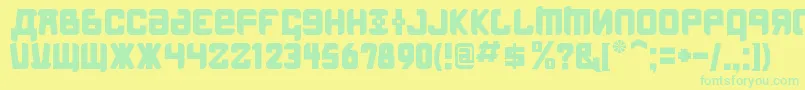 KremlinMenshevikBold Font – Green Fonts on Yellow Background