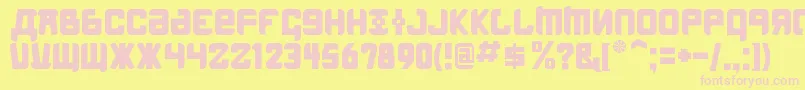 KremlinMenshevikBold Font – Pink Fonts on Yellow Background