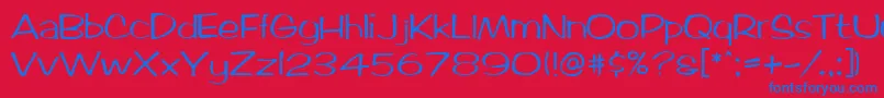 MarloNormal Font – Blue Fonts on Red Background