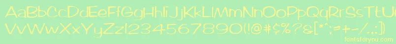 MarloNormal Font – Yellow Fonts on Green Background