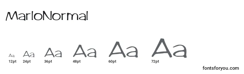 MarloNormal Font Sizes