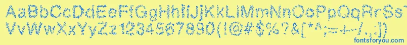 Sophiahearts Font – Blue Fonts on Yellow Background