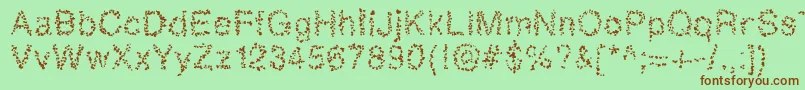 Sophiahearts Font – Brown Fonts on Green Background