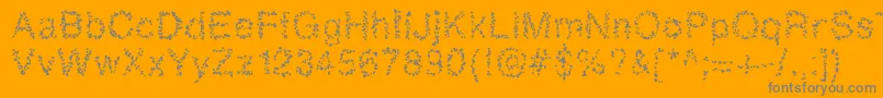 Sophiahearts Font – Gray Fonts on Orange Background