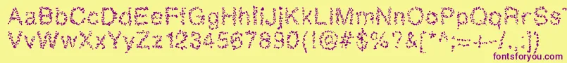 Sophiahearts Font – Purple Fonts on Yellow Background