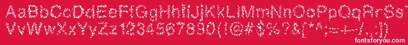 Sophiahearts Font – White Fonts on Red Background