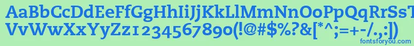 PmnCaecilia85HeavyOldstyleFigures Font – Blue Fonts on Green Background
