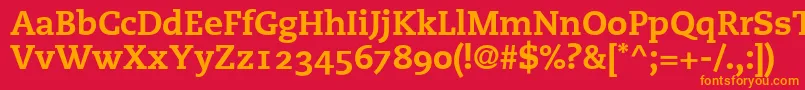PmnCaecilia85HeavyOldstyleFigures Font – Orange Fonts on Red Background
