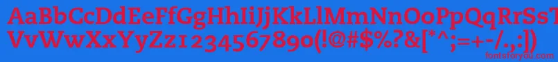 PmnCaecilia85HeavyOldstyleFigures Font – Red Fonts on Blue Background