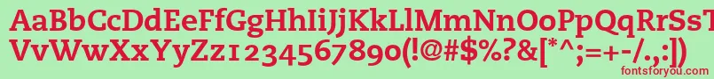 PmnCaecilia85HeavyOldstyleFigures Font – Red Fonts on Green Background