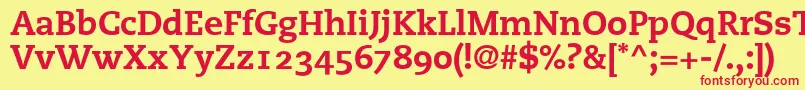PmnCaecilia85HeavyOldstyleFigures Font – Red Fonts on Yellow Background