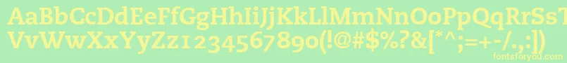 PmnCaecilia85HeavyOldstyleFigures Font – Yellow Fonts on Green Background