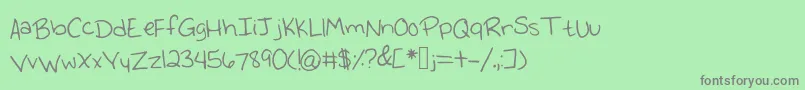 More about Emmyshandwriting Font Emmyshandwriting Font – Gray Fonts on Green Background