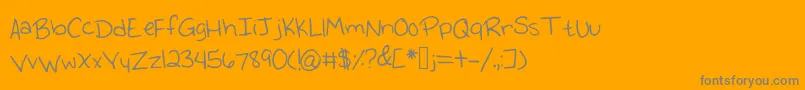 More about Emmyshandwriting Font Emmyshandwriting Font – Gray Fonts on Orange Background