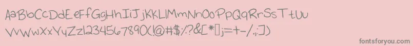 More about Emmyshandwriting Font Emmyshandwriting Font – Gray Fonts on Pink Background