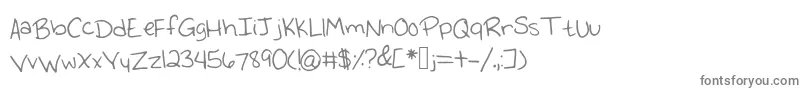 Emmyshandwriting-fontti – harmaat kirjasimet valkoisella taustalla