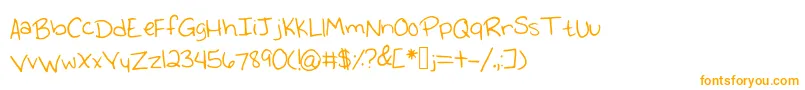 Emmyshandwriting-Schriftart – Orangefarbene Schriften auf weißem Hintergrund