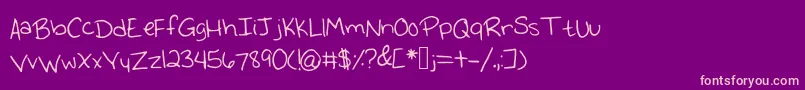 Emmyshandwriting Font – Pink Fonts on Purple Background