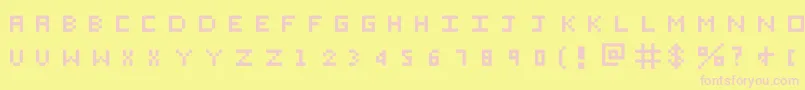 フォントEichante – ピンクのフォント、黄色の背景