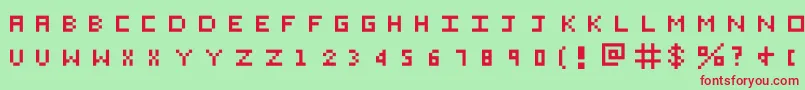 Eichante Font – Red Fonts on Green Background