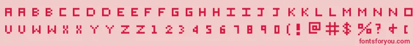 フォントEichante – ピンクの背景に赤い文字