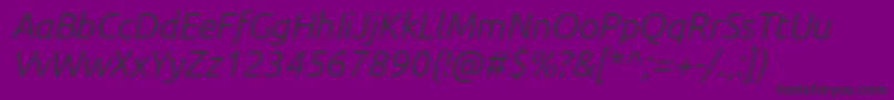 UbuntuLightItalic-Schriftart – Schwarze Schriften auf violettem Hintergrund